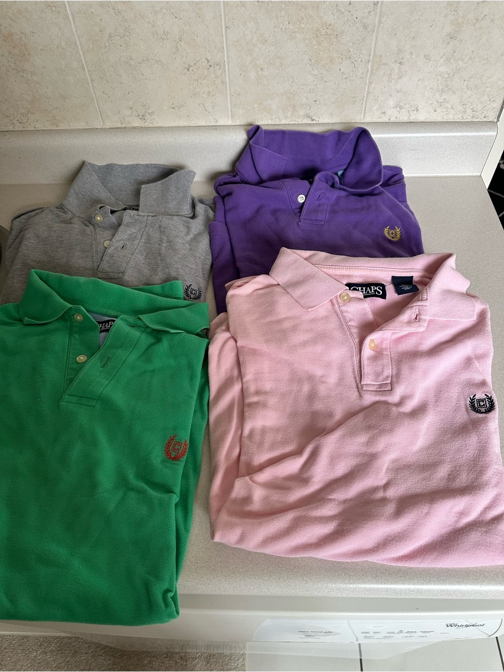 Chaps Men's Cotton Polo Shirt - Pink, Green, Purple, Gray